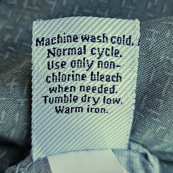 Croft & Barrow Men's Olive Green/Tan Stripe Palm Tree Aloha Shirt - L - Picture 6 of 7